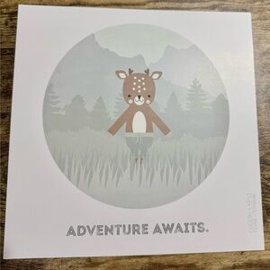 Cuddle + Kind “Adventure Awaits” Elliot Deer Art Print 10”x10” – New